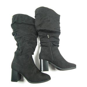 Journee Collection Black Heeled Boots